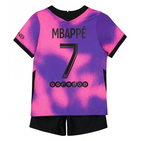 Billiga Fotbollströjor Paris Saint-Germain Kylian Mbappe 7 Barn Fourth Jordan tröja 2021 Kortärmad